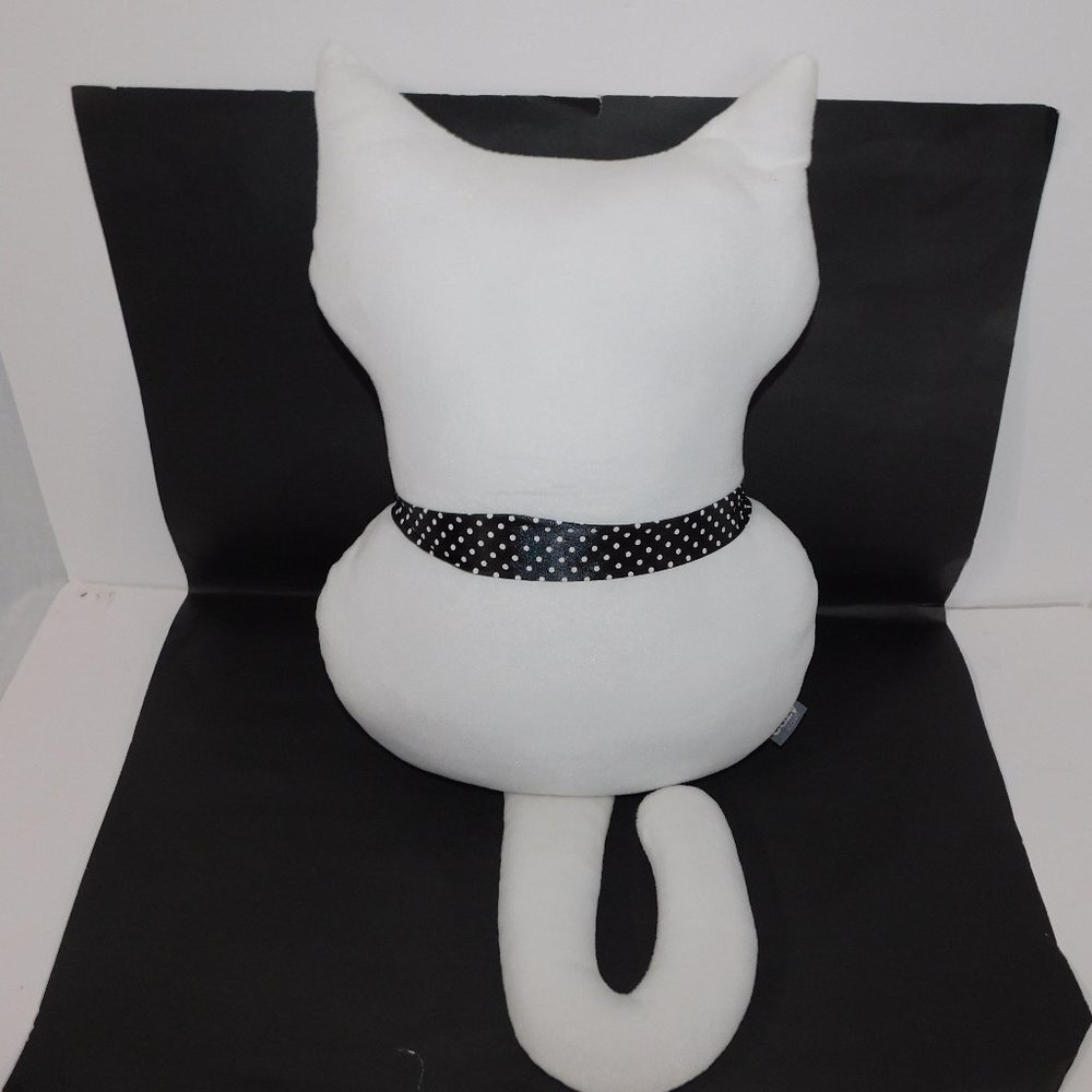 White Cat Silhouette  throw Pillow Cushion Cozy Accents 16" Plush Stuffed